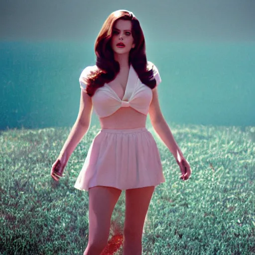 Image similar to lana del rey cosplaying as lana del rey, full body, highly detailed, film still, 8 k