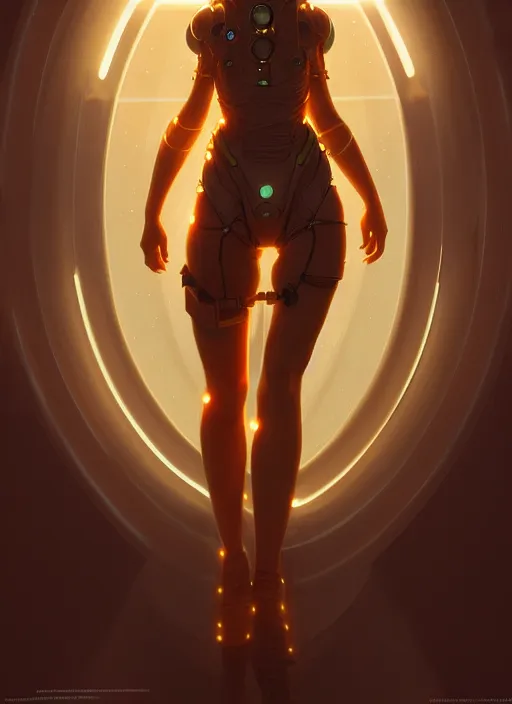 Image similar to full body portrait of girl, chemisty, sci - fi, glowing lights!! intricate, elegant, highly detailed, digital painting, artstation, concept art, smooth, sharp focus, illustration, art by artgerm and greg rutkowski and alphonse mucha, 8 k