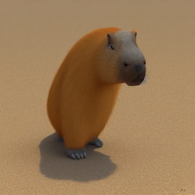 Prompt: 3 d original capybara character in the style of a disney movie