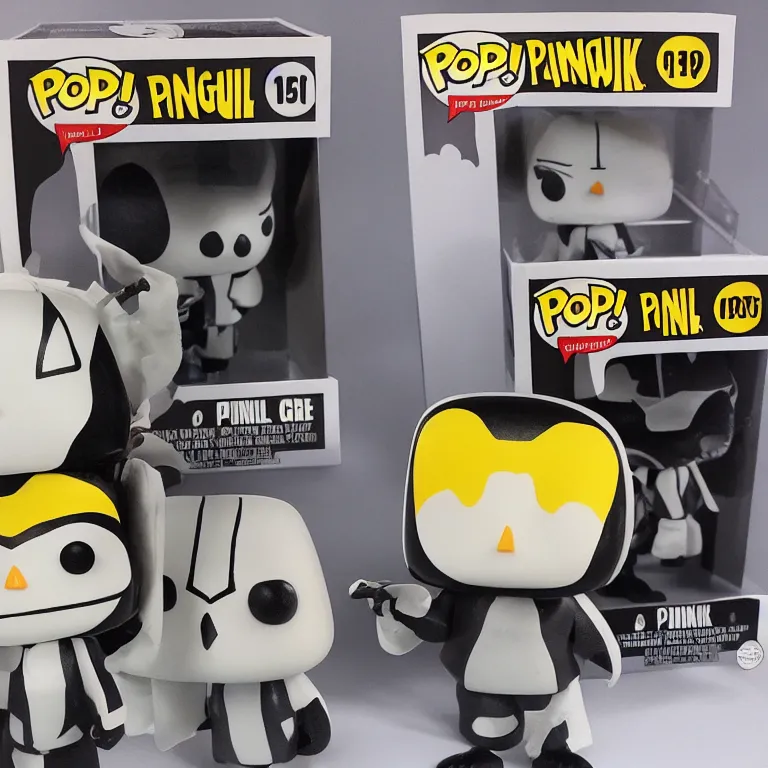 Image similar to funko pop Metal penguin