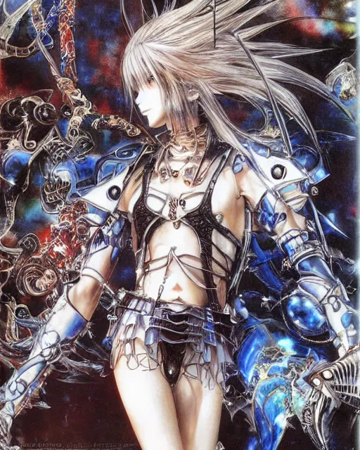 Image similar to conceptual art from from final fantasy by master artist yoshitaka amano, masterpiece w 1 0 2 4