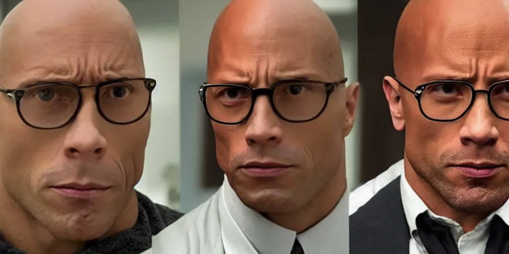 Image similar to Michel Foucault as played by Dwayne Johnson in Foucault, the biopic