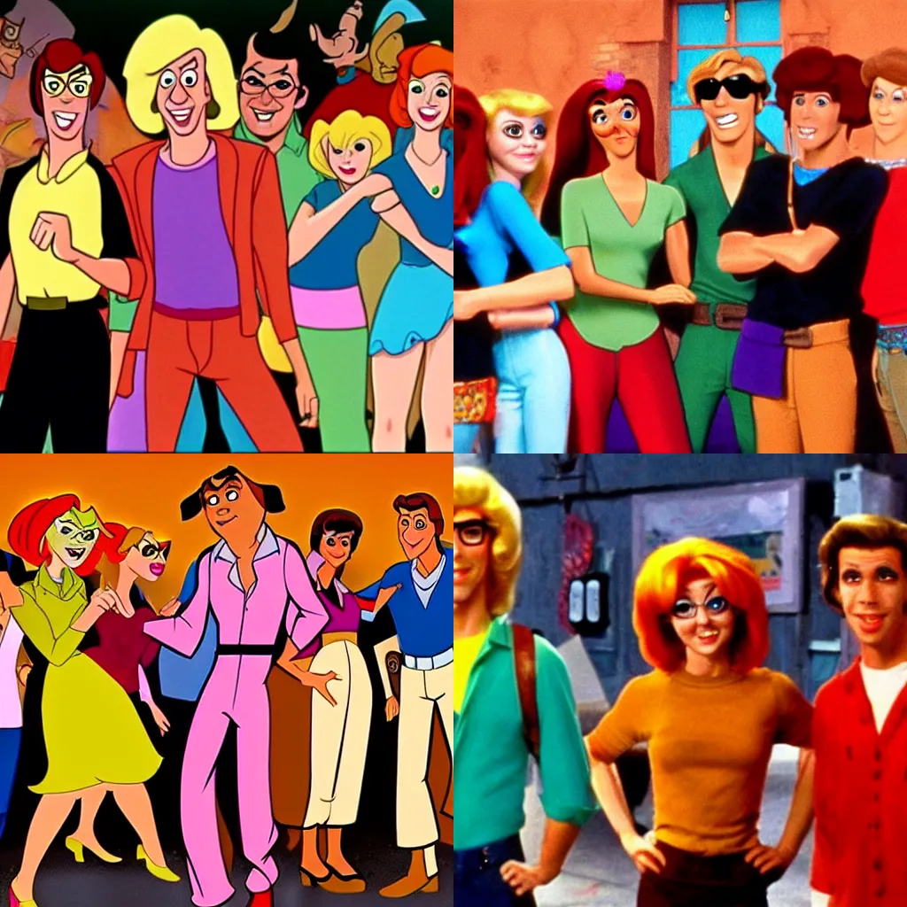 Prompt: scooby doo characters in the movie grease