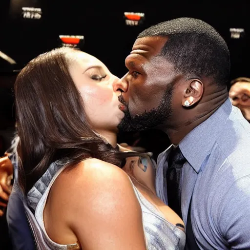 Image similar to 5 0 cent kissing with the game