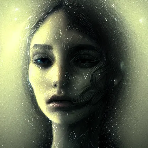 Image similar to The face of the Designer of the Universe, portrait, beautiful digital art, artstation, deviantart, intricate, mysterious, mix of light and darkness, soft