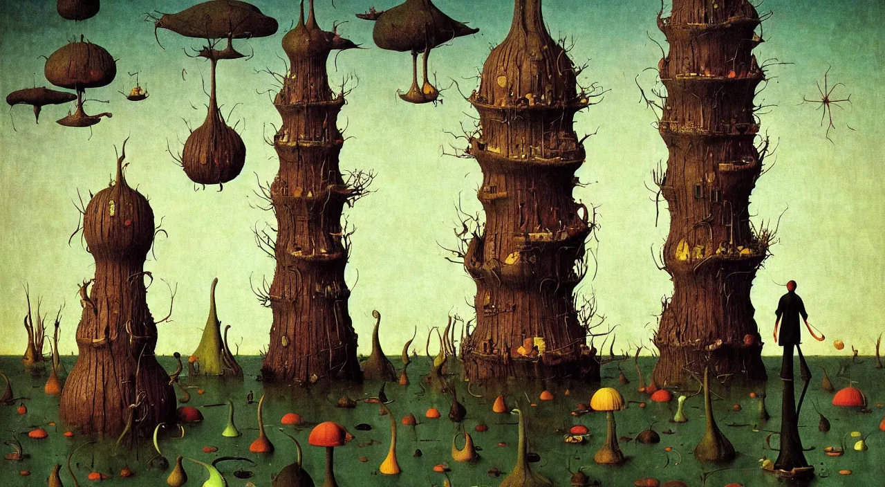 Prompt: single flooded simple!! fungus gourd tower anatomy, very coherent and colorful high contrast masterpiece by norman rockwell franz sedlacek hieronymus bosch dean ellis simon stalenhag rene magritte gediminas pranckevicius, dark shadows, sunny day, hard lighting