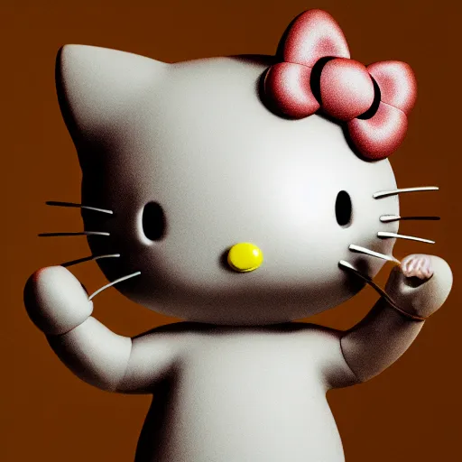 Image similar to Hello Kitty, 8k, octane rendering, blender, studio lighting, artwork by Eric Lacombe,