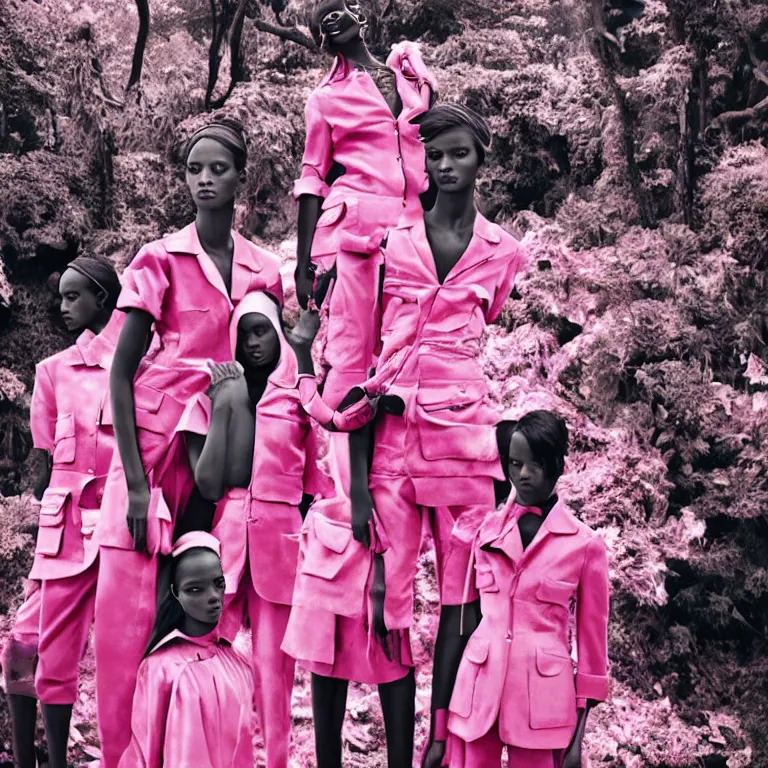 Image similar to fashion editorial campaign by richard mosse