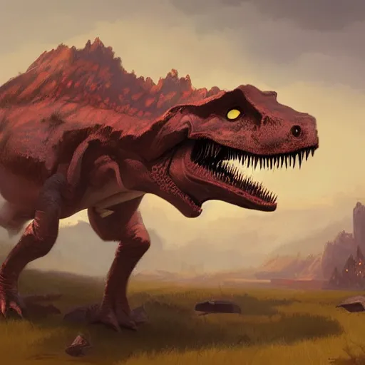 Prompt: dinosaur by rj palmer greg rutkowski