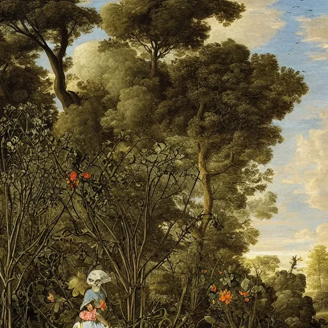 Image similar to a painting of ivy in a garden at night, black background, a flemish baroque by jan van kessel the younger, intricate high detail masterpiece