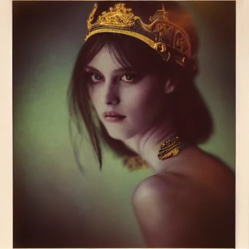 Image similar to polaroid by mucha, sharp focus, elegant, render, octane, detailed, award winning photography, masterpiece, rim lit