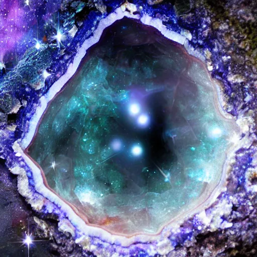 Image similar to magical portail in a geode, background space hubble photo