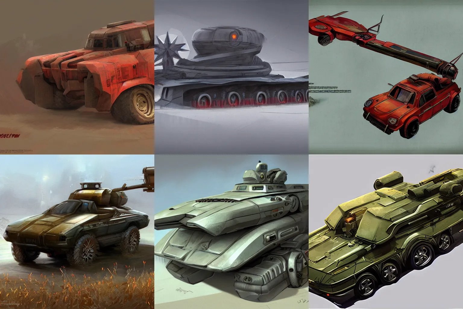 Prompt: a concept art of a vehicle, soviet, artstation