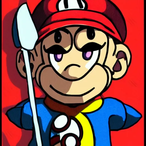 Prompt: geno from earthbound, this super mario rpg character is from the game earthbound on the super nintendo, a wooden puppet in earthbound, geno and ness, sans undertale moment, a video game feautring the character geno in earthbound, nostalgic games