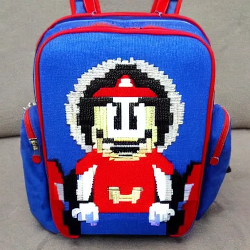 Image similar to a backpack embroidery Barack Obama sonic the hedgehog super Mario