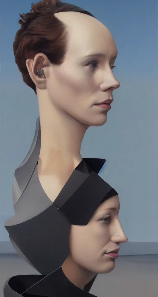 Image similar to a portrait of a cyborg in a scenic environment by mary jane ansell