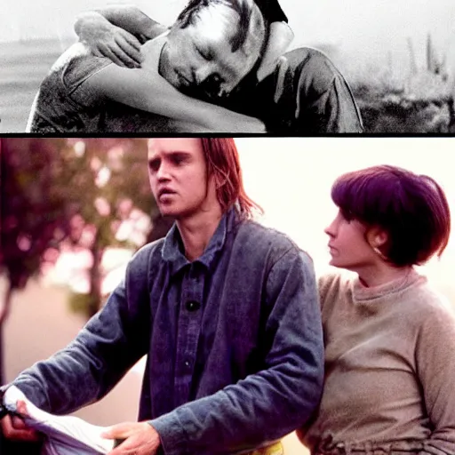 Prompt: the movies requiem for a dream and the notebook mashup