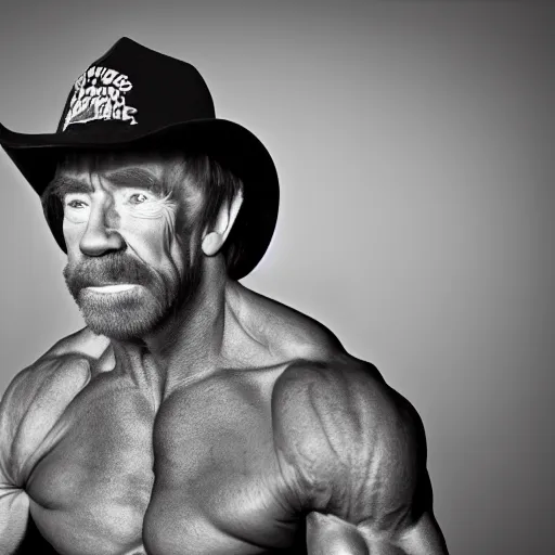 Image similar to bodybuilder chuck norris, 4 k, high detail, high - resolution photograph, professional photography, ultra - detail