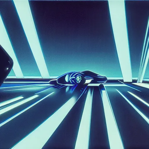 Image similar to Tron by syd mead