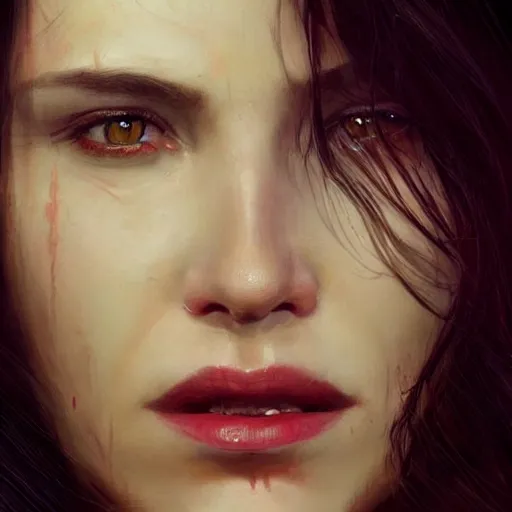 Image similar to beautiful close up portrait vampire, elegant, detailed. epic cinematic hyperrealism masterpiece. realistic poster with shaded lighting by craig mallismo, artgerm, jeremy lipkin and michael garmash, unreal engine, radiant light, detailed and complex environment, digital art, art station trends, detailed faces, detailed eyes