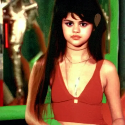 Image similar to selena gomez, 2 0 0 1 : a space dyssey ( 1 9 6 8 ) movie still frame