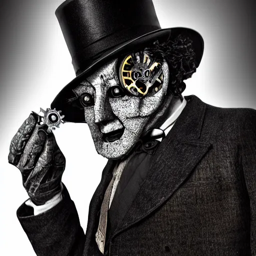 Image similar to the clockwork man, hd photorealistic image