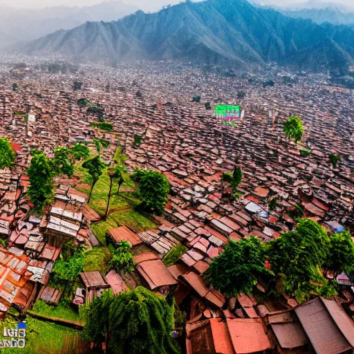 Image similar to drone shot of kathmandu valley, 4k