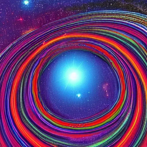 Image similar to rainbow cosmic black hole