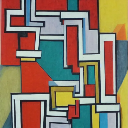 Image similar to cubism mixed with srilankan traditional abstract shapes