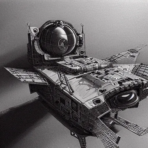 Prompt: A spacecraft that looks like a photographic camera, by Jaroslaw Jasnikowski style