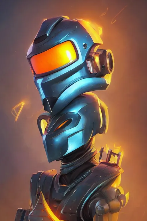 Image similar to epic mask helmet robot ninja portrait stylized as fornite style game design fanart by concept artist gervasio canda, behance hd by jesper ejsing, by rhads, makoto shinkai and lois van baarle, ilya kuvshinov, rossdraws global illumination radiating a glowing aura global illumination ray tracing hdr render in unreal engine 5