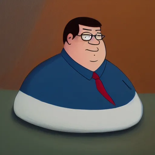 Prompt: Portrait of peter griffin, Illustration, Detailed Oil painting