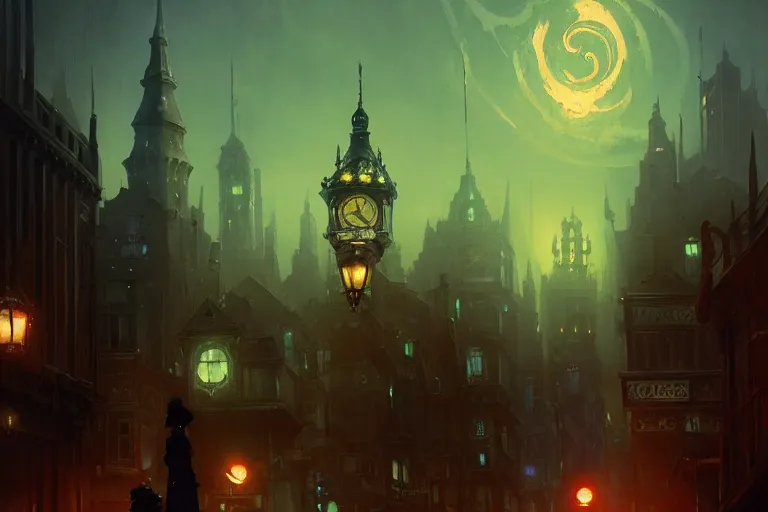 Prompt: an victorian city, scene in the night, cthulhu in the sky. 1 8 9 0, key visual, conceptart, ambient lighting, highly detailed, digital painting, artstation, concept art, sharp focus, by makoto shinkai and akihiko yoshida and greg manchess