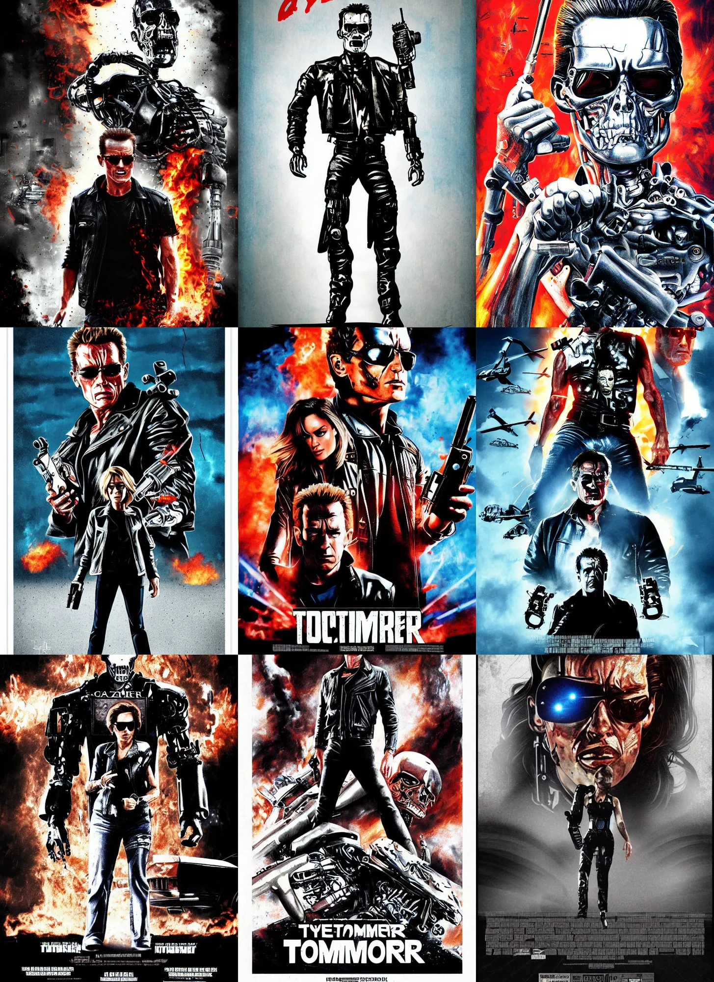 Prompt: terminator movie poster by gabz