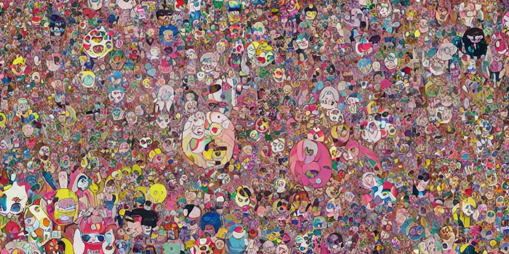 Prompt: DMT City by Martine Johanna and Takashi Murakami