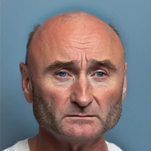 Prompt: mugshot of Phil Collins —6 —i