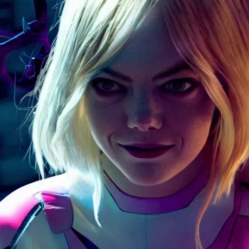 Image similar to Emma Stone as Ghost-Spider/Gwen Stacey in the Marvel Cinematic Universe, Spider-Gwen