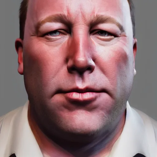 Prompt: hyperrealistic mixed media image of a scantily dressed alex jones from info wars, stunning 3 d render inspired art by istvan sandorfi and greg rutkowski, perfect facial symmetry, realistic, highly detailed attributes and atmosphere, dim volumetric cinematic lighting, 8 k octane extremely hyper - detailed render, post - processing, masterpiece,