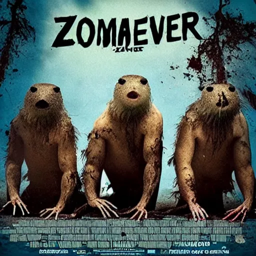 Image similar to zombeavers movie poster. photo