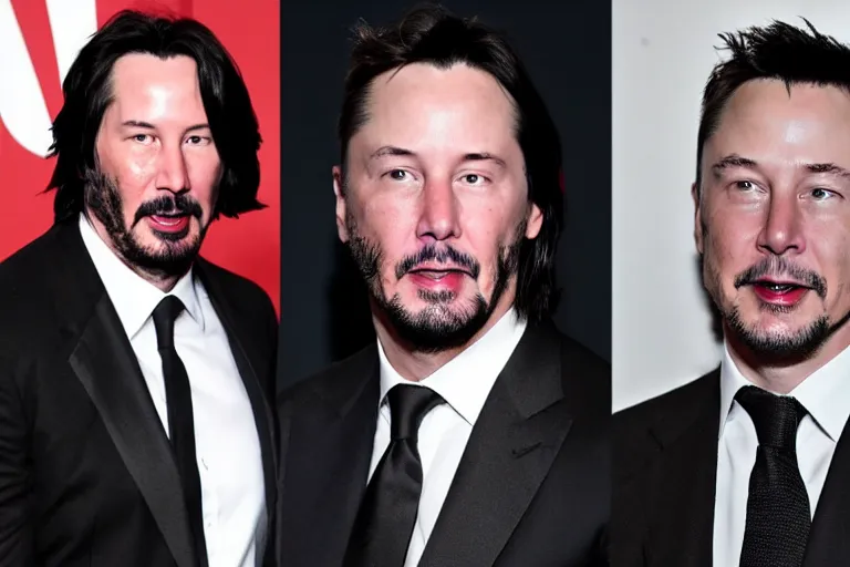 Image similar to Keanu reeves boxing elon musk