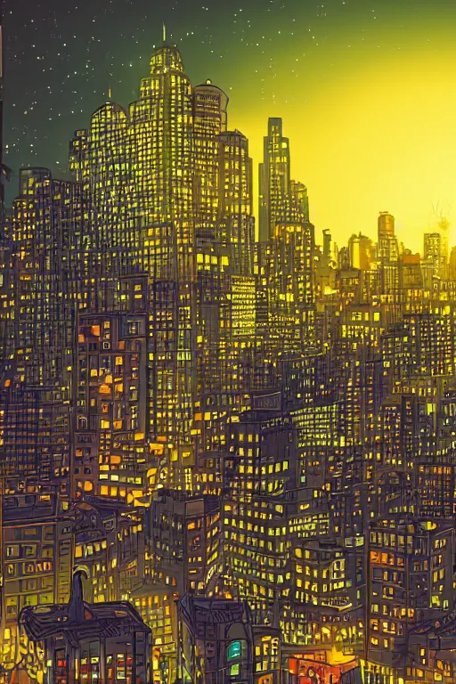 Image similar to cat overlooking bustling downtown city at night, pixel digital artstyle HD