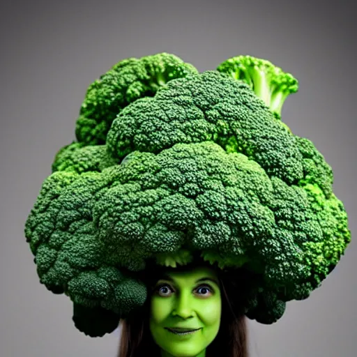 Prompt: beautiful broccoli woman