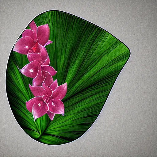 Image similar to a pogonia with a bromeliad pattern, digital art. trending on art station, unreal engine.