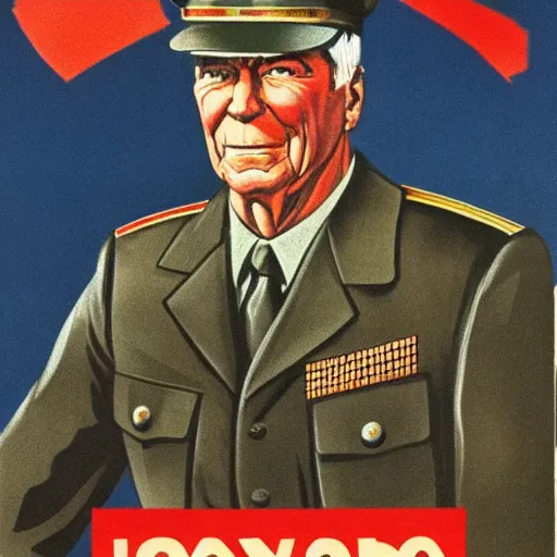 Prompt: communist propaganda poster portraying Ronald Reagan wearing a soviet officer uniform, 8k, very intricate, very detailed, inspiring,