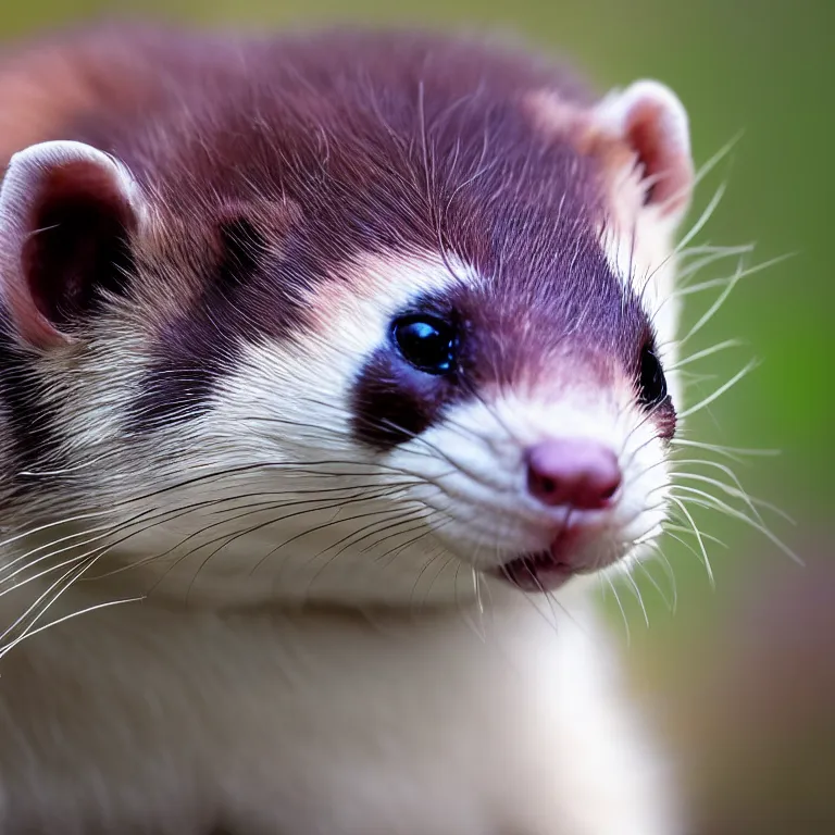 Prompt: Close up of a ferret, photo realistic, dramatic lighting, Nat Geo award winner, 100mm lens, bokeh