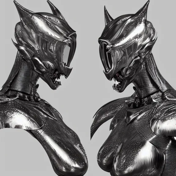 Image similar to detailed bust shot and maw shot of a gigantic goddess elegant beautiful stunning anthropomorphic hot robot mecha female dragon, eating and swallowing a human whole, with sleek silver metal armor and cat ears, OLED visor over eyes, micro art, prey, vore, digital art, mawshot, dragon vore, dragon maw, furry art, high quality, 8k 3D realistic, macro art, micro art, Furaffinity, Deviantart, Eka's Portal, G6