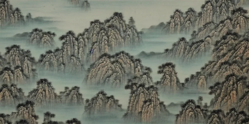 Prompt: oil painting of beautiful ancient china landscape