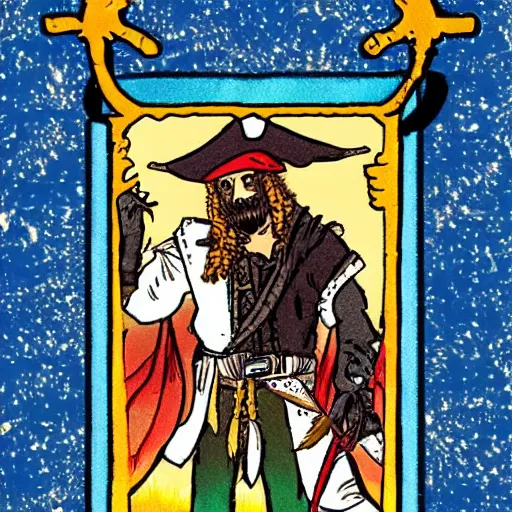 Image similar to tarot card of a pirate