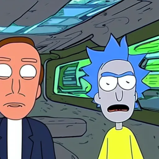 Image similar to a still of steve buscemi in rick and morty, highly detailed key art