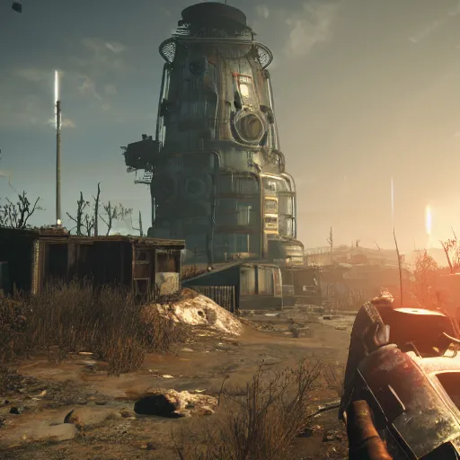 Prompt: fallout 4 in space, high res, raytracing, unreal engine